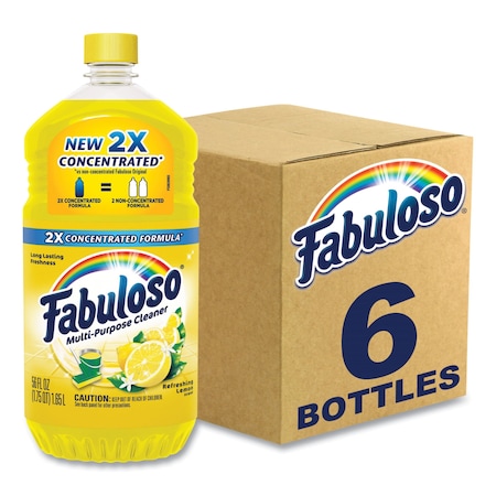 Fabuloso Multi-Purpose Cleaner, Bottle, 56 oz, Lemon, 6 PK MX06157A